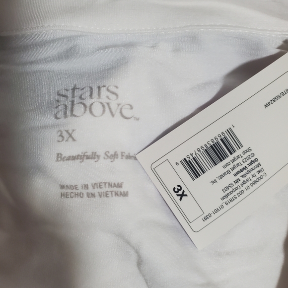🌞2 for $35🌞 Stars Above Women"s Short Sleeve White PJ set Size 3x - Picture 4 of 4